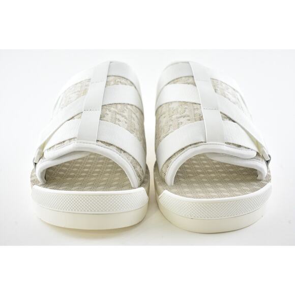 Dior Men Alpha Sandal White Beige Oblique Jacquard Logo Flat Slide Slip On 45 12 - Picture 5 of 12